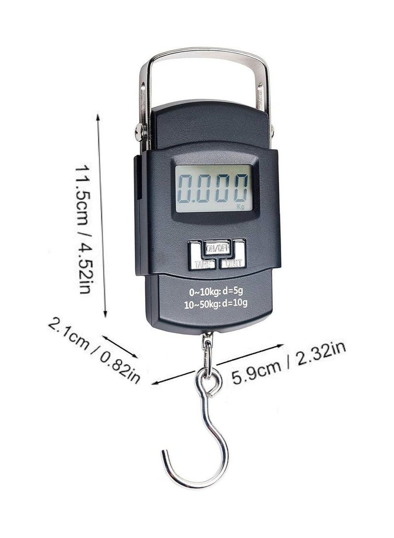 LCD Digital Hanging Luggage Weighing Scale Black - Image 2